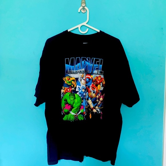 Marvel Other - Marvel Characters The Hulk Captain America Thor Black Tee Size XXL
